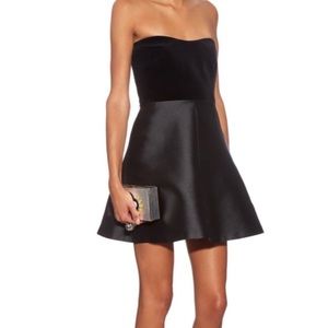 Red Valentino Velvet and brushed-satin mini dress black $895 Size 42 (Italian)